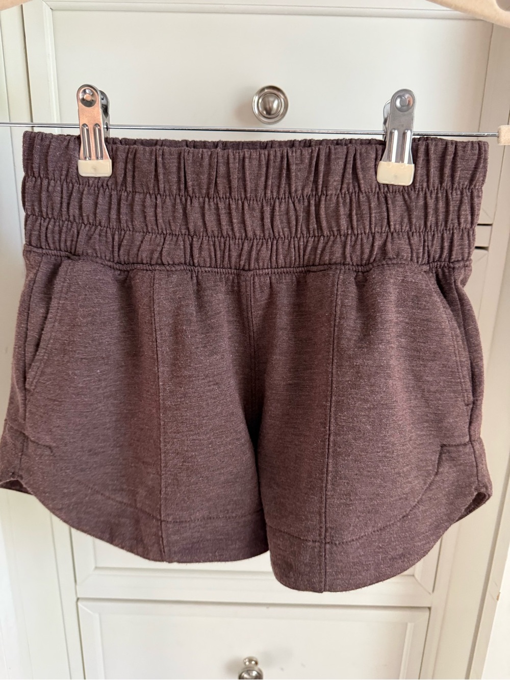 Yogalicious Heathered Mauve High-Waist Athletic Shorts